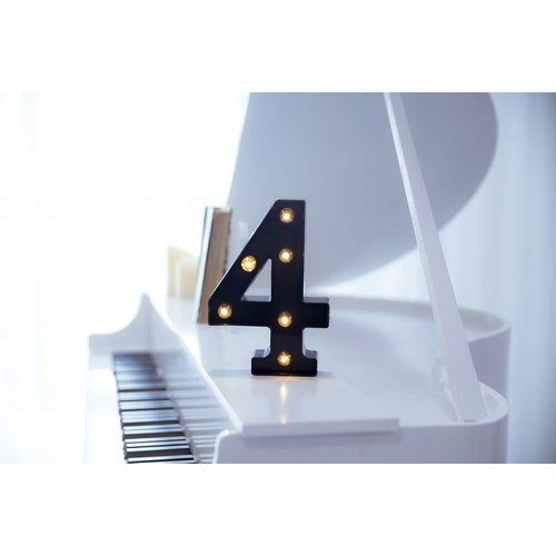 Foaky Black LED Marquee Number Lights Sign Light Up Marquee Number Lights Sign for Night Light Wedding Birthday Party Battery Powered Christmas Lamp Home Bar Decoration