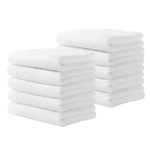Yoofoss Luxury Washcloths Towel Set 10 Pack Baby Wash Cloth for Bathroom-Hotel-Spa-Kitchen Multi-Purpose Fingertip Towels & Face Cloths - White