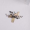 YERTTER Wedding Black Crystal Leaf Bridal Hair Comb Clip Leaves Wedding Hair Accessories for Bride Bridesmaid Flower Girls (Black and Gold)