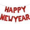 16 Inch Red Happy New Year Letter Balloons, Big 2025 Happy New Year Letter Balloons Foil Red Balloons for 2025 Happy New Year Eve Celebration Decorations Party Supplies New Years 2025 Balloons Red
