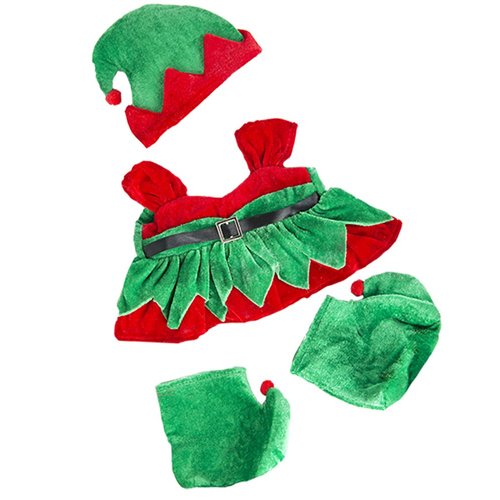 Girl Elf Teddy Bear Clothes Outfit Fits Most 14" - 18" Build-a-bear and Make Your Own Stuffed Animals