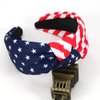 Lonext Independence Day Knotted Headband for Women Halloween Twist Turban Headband Elastic Wide Hair Hoop (Twill without rhinestones)