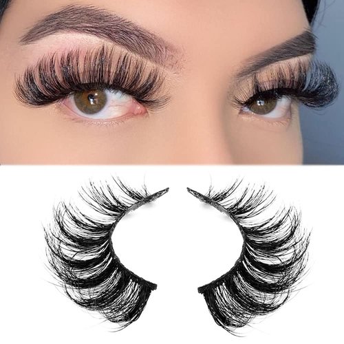 Kisslily 5 Pairs 18mm 3D Long Fluffy Mink Lashes Pack Thick Curled Mink Eyelashes Wholesale Criss-cross Reusable Eyelash Cruelty-Free Lashes Pack(BS41)