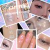 dreamynini Liquid Glitter Eyeshadow White Liquid Eyeliner 3Pcs Shimmer Highlighter Makeup Waterproof Eye Glitter Korean Makeup, Long Lasting, Quick Drying & Pigmented Glitter Glue for Eye Makeup