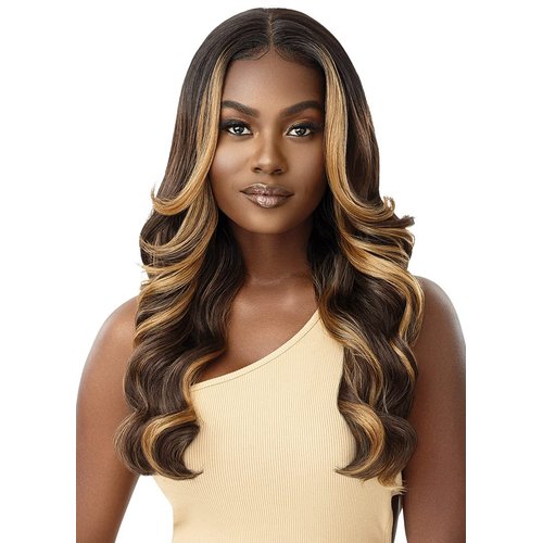 Outre Synthetic HD Transparent Lace Front Wig - OCEANE (Color:3DR GINGER HONEY MELT)