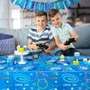 WERNNSAI Blue Video Game Party Tablecloth - 2 Pack 54’’ x 108’’ Birthday Party Decorations for Kids Boys Gamer Party Disposable Plastic Rectangle Table Cover for Gaming Night Geek Game Party Supplies