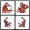 Gemini&Genius 2Pcs Orangutan Toys for Kids, Animal Toys Gorilla Family Toy Figurines, Jungle Animal Action Figures with Moveable Hand, Room Decorations, Cup Cake Toppers for Kids Gifts