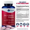 Trace Minerals | Zinc + Vitamin C Chewable | Immune Support, Antioxidant, Enzyme Function, Growth & Development | Gummy | Raspberry | 60 Chewable Wafers