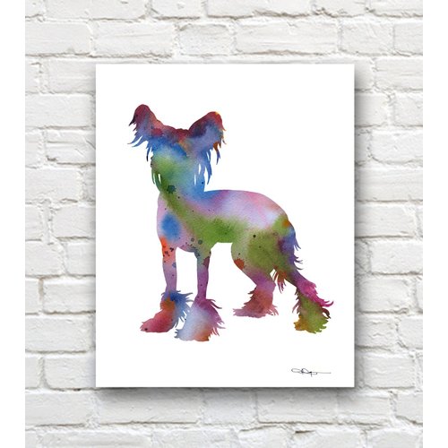 Chinese Crested Dog Abstract Art Print By Artist DJ Rogers