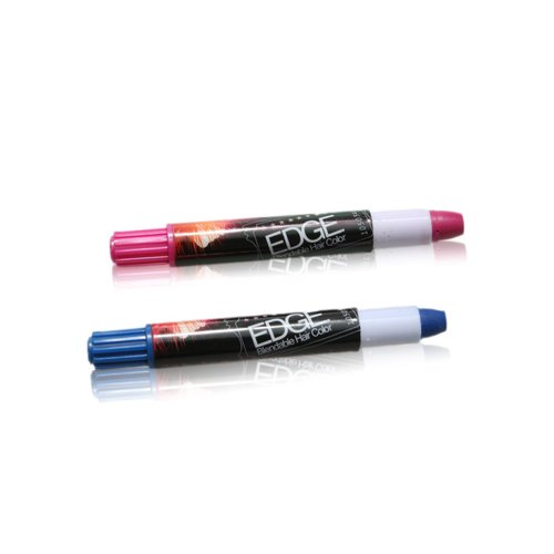 Harley Blue and Jacquline Pink Hair Chalk - Edge Stix Temporary Blendable Hair Color Works On All Hair Types and Colors - No Mess - Easy To Use - Washes Out