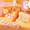 Hanaive 24 Pcs Rainbow Unicorn Clips Metal Hair Clips Unicorn Snap Barrettes Cute Mermaid Hair Pins Sparkly Animal Hair Accessories for Toddlers Little Girls Birthday Party Gifts(Animal Pattern)