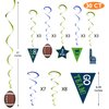 Football Birthday Party Decorations-Include Banners,2 Tablecovers(54''x72''),30Ct Hanging Swirl Decorations,24 Cupcake Toppers,20 Balloons for Football Theme Party