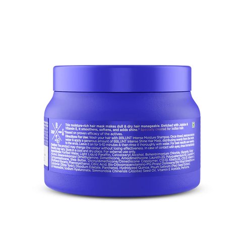 BBLUNT Intense Moisture Hair Mask | Deeply Nourishes & Adds Shine | Deep Conditioning Masque for Dry, Damaged & Frizzy Hair | Vitamin E & Jojoba Oil Infused | 8.82 Oz/250g