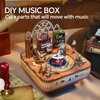 Tonecheer Wooden Music Box Puzzle for Adults,DIY Rotating Music Box Kit 3D Creative Musical Puzzle Crafts Model Building Kits Desk Decor for Teens Kids Birthday Gift (Cats Family)