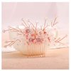 Yokawe Bridal Wedding Hair Comb Rose Gold Crystal Bride Side Combs Flower and Pearl Hair Accessories for Women and Girls