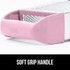 Gorilla Grip Professional 100% BPA Free 4-Sided Cheese Grater, Stainless Steel XL Box Graters with Ergonomic Handle, Parmesan Shredder, Ginger Carrot Slicer, Dishwasher Safe, Includes Container, Pink