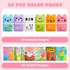 JOYIN 30 PCS Valentines Cards with Animals Erasers and Clean Up Roller for Valentine Party Favor, Classroom Exchange Prize, Valentine’s Greeting Cards