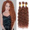 Color 30 Human Hair Bundles Brown Water Wave Bundles Human Hair 10 12 14 inch Double Weft Brazilian Virgin Remy Hair Extensions Light Brown Bundles Human Hair Weave