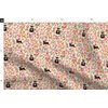 Spoonflower Fabric - Shiba Red Black Tan Dogs Dog Cute Flowers Florals Pets Canine Pet Printed on Denim Fabric Fat Quarter - Bottomweight Apparel Home Decor Upholstery