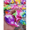(Birthday Party Favors)100 Packs Bulk Ocean Animal Fidget Mini pop Keychain Rainbow Sensory Push Toy for Friend Halloween Party Favors Children Kids Students Prize Gift