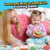 kizh Wooden Sandwich Sorting Stacking Toys Play Food Set for Toddlers Preschool Educational Montessori Toys Fine Motor Toys for Kids Boys Girls