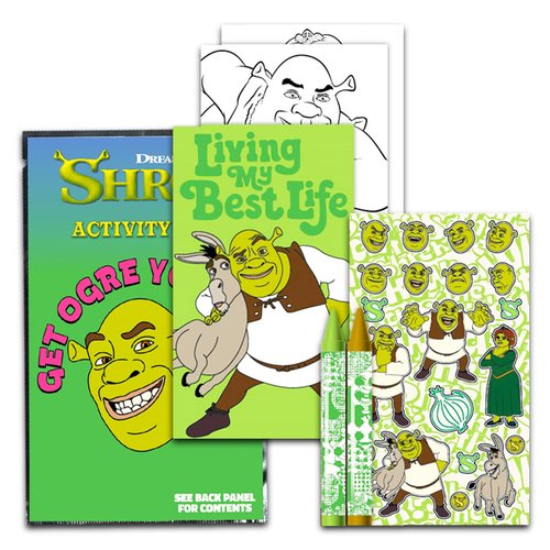 Shrek Birthday Party Favors Set - Bundle with 24 Shrek Play Packs | Mini Coloring Books, Stickers, and More for Goodie Bags (Shrek Party Supplies)