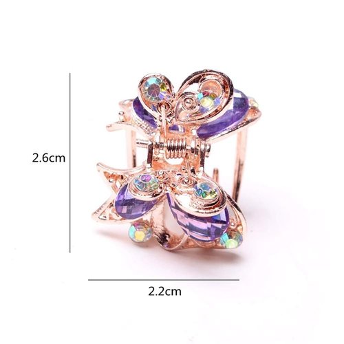 6 PCS Women Lady Alloy Rhinestone No-Slip Mini Hair Claw Small Bang Jaw Clip Hair Clamp Hair Grip Hair Pin (B#)