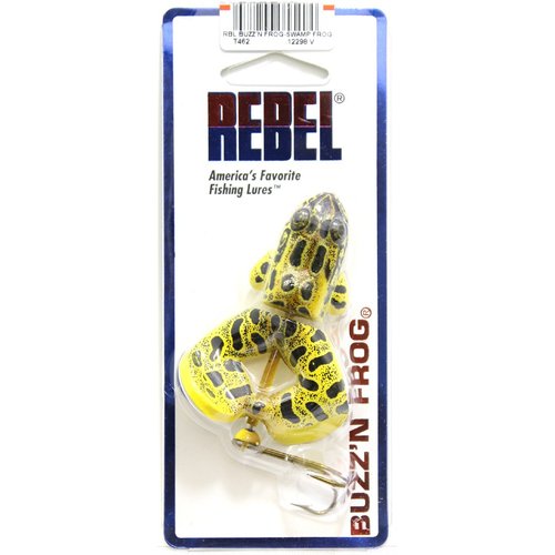 Rebel Lures Buzz'N Frog Topwater Buzzbait Fishing Lure, 2 1/2 Inch, 1/2 Ounce, Swamp Frog (T46)
