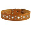 Genuine Leather Studded Dog Collar 22"x1.4" Tan Fits 14.5"-18" Neck