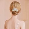 Women's Flower Crystal Bride Crown Wedding Hair Comb Hair Accessories Art Deco Floral Bridal Side Combs Headpiece for Women, Brides Hair Accessories