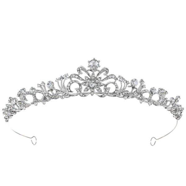 Bridal Floral Rhinestone Crystal Wedding Prom Tiara Crown T1129