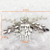 Bride Wedding Hair Comb Crystal Rhinestone Pearls Silver Leaf Hair Piece Accessories for Women Girls Homecoming Party (Wine Red)