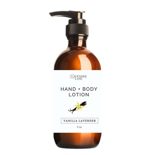 LAVENDER LANE Vanilla Lavender Hand & Body Lotion, 9 oz - Made With Our Lavender Essential Oil, Goat's Milk, Moisturizing Shea Butter, Grown & Made in USA