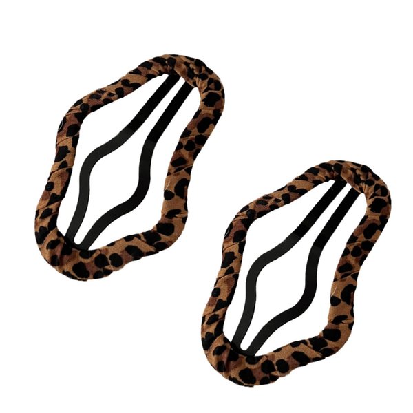 2 Pcs Brown Cheetah Hair Clip Cut Out Geometric Bangs Clips Side Clips Suitable for Women and Girls to Wear in Any Occasion(YD)