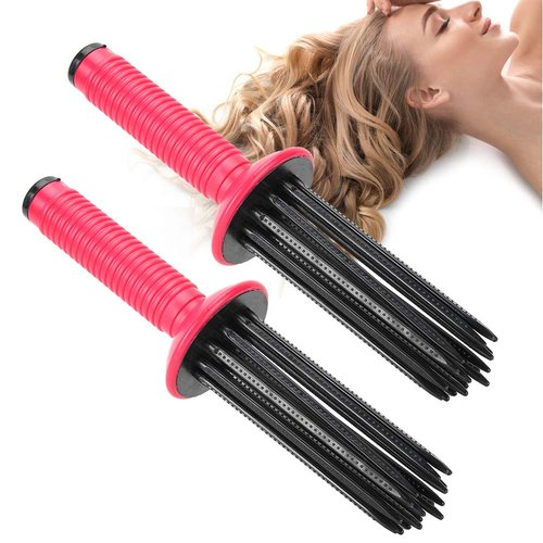 Hair Curling Roll Comb, 17 Comb Teeth Professional Hair Stylists Styling Volume Hair Curler Tool Defining Comb Anti Slip Curling Wand Hairstyling Tools for Women Ladies