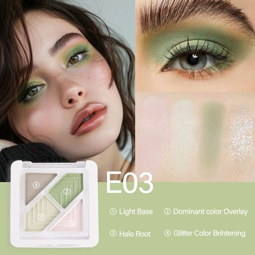 Eyeshadow Quads, Blendable Matte, Metallic and Shimmer Finishes, Velvety Pigmented Creamy Formula, Four Way Quad Eye Shadow Palette, Talc, Paraben & Cruelty Free (06)