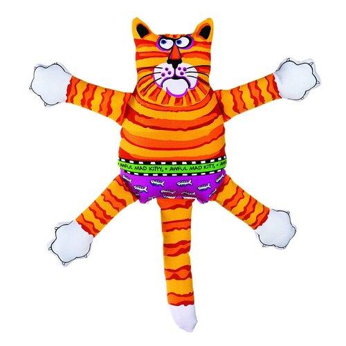 Fat Cat Multicolored Assorted Styles Nylon Squeak Dog Toy Small
