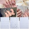 8 Sheets Silver Nail Art Stickers Decals Angel Wings Crosses Nail Stickers Sun Stars Moon Totem Design Nail Decals 3D Self-Adhesive Nail Stickers for Women Manicure Decoration
