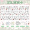 Whaline Christmas Coloring Tablecloth 54 x 108 Inch 6 Games Xmas Santa Claus Themed Color-in Paper Disposable Table Cover for Winter Holiday Birthday Party Supplies Set