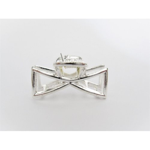 Generic Tiny small silver tone bow shaped metal hair claw clip