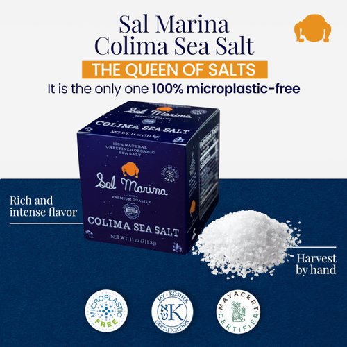 SAL MARINA | Unrefined Colima Sea Salt 11oz | Kosher Salt 100% Natural - Vegan Gluten Free Organic Table Salt Seasoning Food