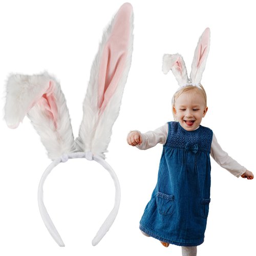 NQEUEPN Bunny Ears Headband, Cute Rabbit Ear Hair Bands Easter Bunny Ears for Women Cosplay Headwear Costume Hair Accessories for Easter Halloween Birthday Party Decorations
