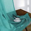 KOUFALL Teal Sheer Curtains 63 Inch Length for Bedroom 2 Panels Set Rod Pocket Faux Linen Window Decorative Drapes for Living Room Teen Girls Room Laundry Room 52x63 Inches Long