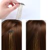 Hair Tinsel Clip in Orange 22 Inch Tinsel Hair Extensions with Clips 12 Pcs Colorful Glitter Tinsel Hair Sparkling Fairy Hair Accessories for Women Kids Girls