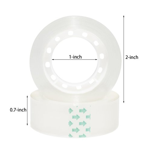 Ykimok 15 Rolls Transparent Clear Tape Refills for Dispenser, Durable Tape(Not Easily Tear), 0.7 Inch, 27.3 Yard, Perfect for Office, Home, School