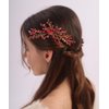 Aimimier Bridal Crystal Hair Pins Classical Wedding Back Comb Prom Party Festival Hair Accessories for Women(Red)