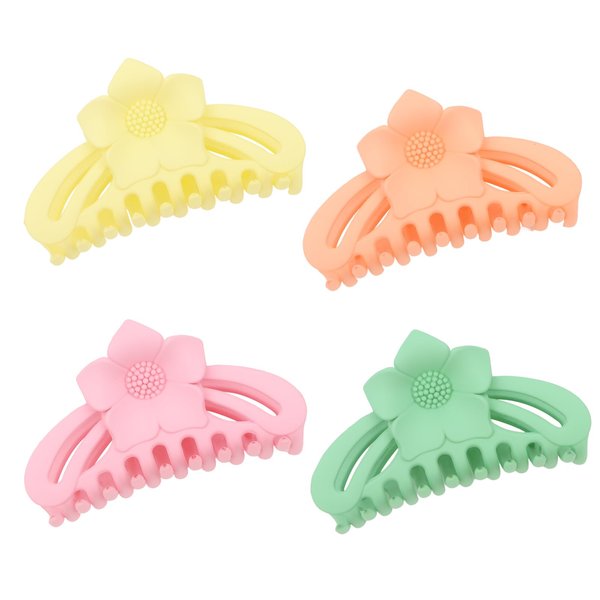 Flower Hair Clips for Women Flower Claw Clips 4 Pcs Strong Hold Floral Hair Clips Hair Clips for Thin Thick Hair Strong Hold Cute Claw Clips Flowers for Hair Accessories