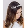 SWEETV Sliver Flower-Leaf Bridal Headpieces for Wedding Headband Bride Hair Pieces Crystal Flower Girl Hair Accessories