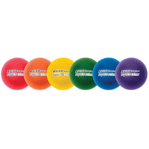 Champion Sports 2.75 Inch Rhino Skin High Bounce Super 70 Dodgeball Set,Purple