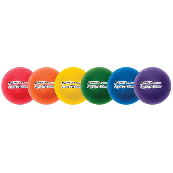 Champion Sports 2.75 Inch Rhino Skin High Bounce Super 70 Dodgeball Set,Purple